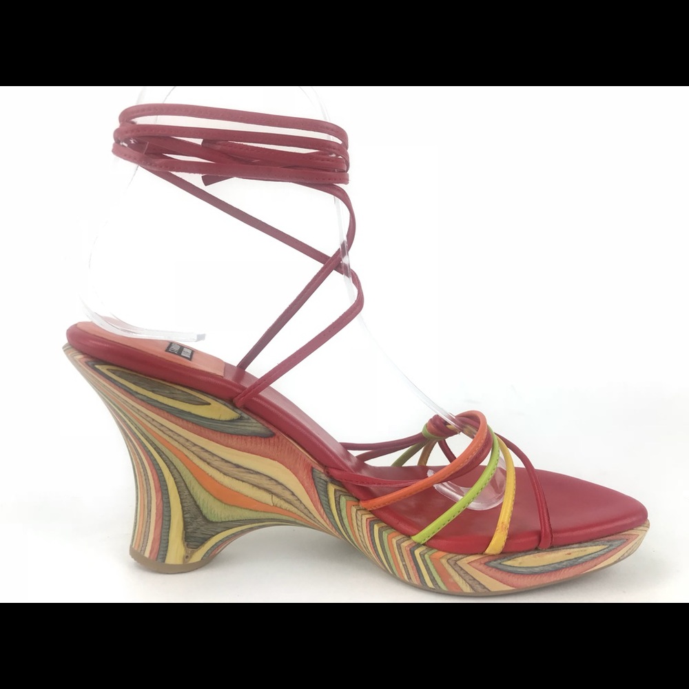 Stuart Weitzman Zoya Vieenrose Strap Wedge Heels